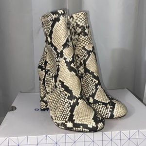 Snakeskin booties